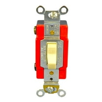 Cooper/Arrow Hart AH1221V Single Pole Toggle Light Switch, 20A 120/277V, Back & Side Wired, Grounding, Industrial Grade, Ivory