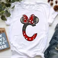 thumbnail image 3 of Ropa de verano de manga corta de Disney para niños, camisetas de algodón con estampado de letras de Minnie Mouse, camisetas de la AZ para niños, camisetas Y2k para niños y niñas, 3 of 4
