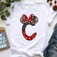 thumbnail image 4 of Ropa de verano de manga corta de Disney para niños, camisetas de algodón con estampado de letras de Minnie Mouse, camisetas de la AZ para niños, camisetas Y2k para niños y niñas, 4 of 5
