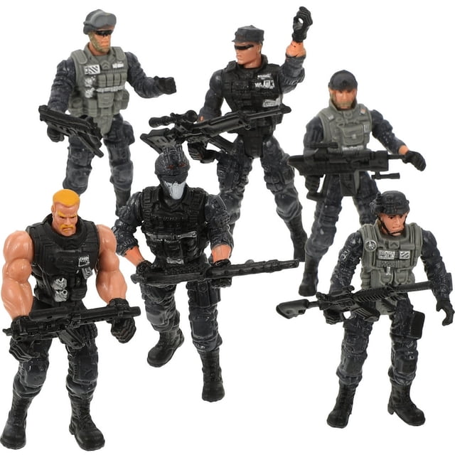 JUNWELL6 Pcs Soldier Model Accessory Models Realistic Army Ranger Mini Soldiers Figures Dolls