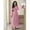 Pink-S, variant on Pink High-Neck Ruched Waist Maxi Dress With Long Blouson Sleeves