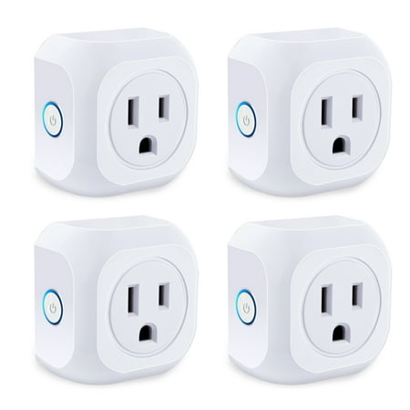 Smart Plug 4 Pack Wifi Enabled Mini Outlets Smart Socket, Compatible with Alexa & Google Assistant, No Hub Required, Timing Outlet Remote Control your Devices from