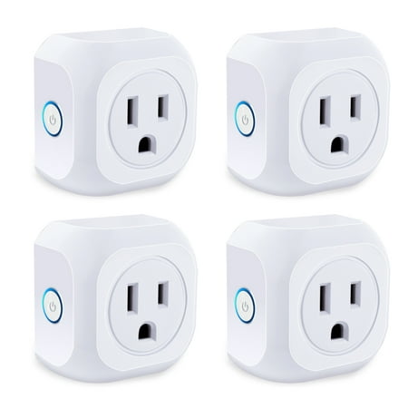 Smart Plug 4 Pack Wifi Enabled Mini Outlets Smart Socket, Compatible with Alexa & Google Assistant, No Hub Required, Timing Outlet Remote Control your Devices from (Best Alexa Compatible Devices)