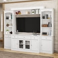 FUFU&GAGA Media Wall Unit w/Spacious Storage White TV Stand Wall Storage Combo Set - Walmart.com