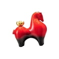 thumbnail image 1 of Escultura de caballo de cerámica, figura coleccionable moderna de la fortuna para la entrada. Rojo, 1 of 9
