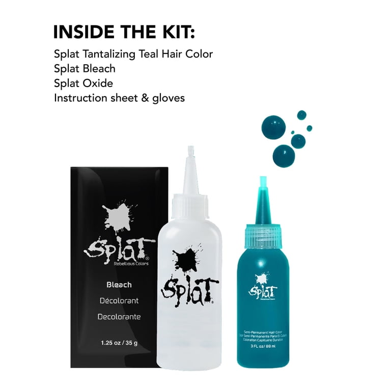 お値引き　  ブルーフルーテッド ペア 3 pack) Splat Tantalizing Teal Hair Dye Kit, Semi-Permanent Hair