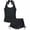 Black, variant on Girls Swimsuits Size 14-16 Cute Ruffle Bikini Set Tie-Straps Tankini for Girls 3pcs Ruffle Bathing Suit