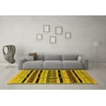 thumbnail image 3 of Ahgly Company Machine Washable Indoor Square Solid Yellow Modern Area Rugs, 7' Square, 3 of 4