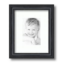 ArtToFrames 8x10 Matted Picture Frame with 4x6 Single Mat Photo Opening Framed in 1.25 Black Stain on Solid Red Oak and 2 Super White Mat (FWM-4083-8x10)