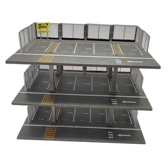 1/64 Caja de estacionamiento de la exhibición del automóvil modelo de la exhibición del estacionamiento de la mesa Decoración de la mesa de la 3 capas japonesas