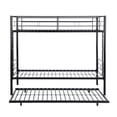 thumbnail image 6 of Tcbosik Twin over Twin Size Bunk Bed with Trundle, Metal Bed Frame with Side Ladders and Safety Guardrail, Noise-Free, Black, 6 of 11