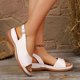 thumbnail image 4 of Sandalias de Cuña de Cuero de Estilo de Tacones Blancos Del Dedo Del Pie Cerrado, Tacones Negros Cerrado Del Dedo Del Pie Más Tamaño Abierto de la Hebilla de la Espalda, 4 of 9