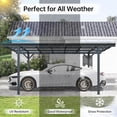 thumbnail image 5 of JINSEED 10 x 16ft Metal Carport with Heavy Duty Metal Frame & Pitched-Roof Polycarbonate Panel Canopy, Multi-Purpose Shelter for Car, Truck, SUV, Tractor, and Boat,Gray, 5 of 6