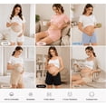 thumbnail image 4 of Cavosen Womens Lounge Shorts Loose Maternity Shorts Wide Leg Adjustable Waist Elastic Waist Pregnancy Shorts Solid Comfortable Summer Pants, 4 of 7