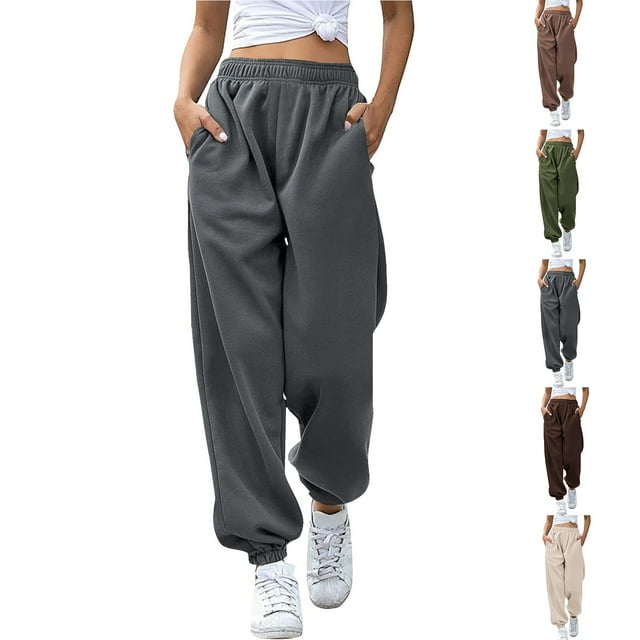 WRKEKC Pantalon de Jogging Décontracté pour Femmes, Coupe Décontractée, Doux, pour la Course, la Gym, l'Entraînement, Haute Élasticité, Respirant, Long