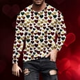 thumbnail image 3 of Valentine Sweater for Women Men 3D Ugly Heart Sweater Tie Dye Rainbow Swirl Heart Long Sleeve T-Shirt, 3 of 5