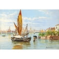 thumbnail image 2 of Antonietta Brandeis 14x11 Gold Ornate Wood Frame and Double Matted Museum Art Print Titled - Barche De Pesche, Venice, 2 of 4