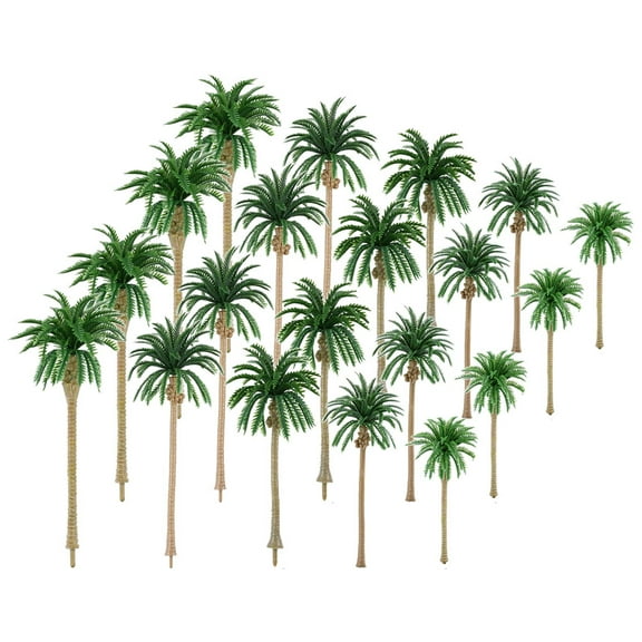 Raindrops Green Plastic Palm Trees for Miniature Garden Decorations Realistic Shape 1 Set