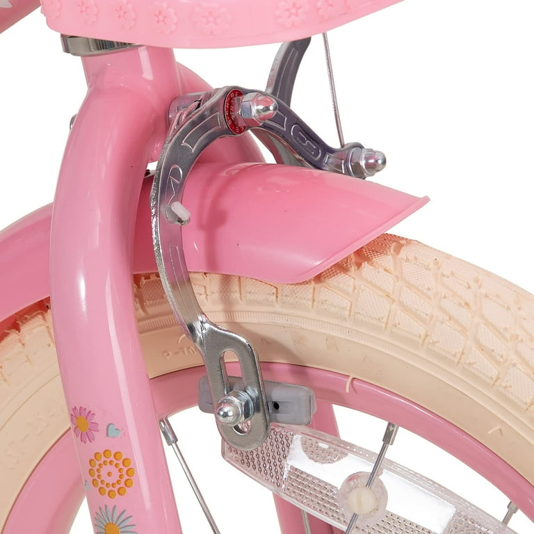 JOYSTAR Little Daisy 12 Inch Kids Bike for 2 3 4 Years Girls with Training Wheels Princess Kids Bicycle with Basket Bike Streamers Toddler Cycle Bikes