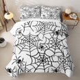 thumbnail image 2 of Feelyou Halloween Spider Web Quilt Full, Spooky Animal Full Bedspread Sets, Black White, 3 Pieces, 1 Comforter and 2 Pillowcases, 2 of 7