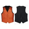 thumbnail image 6 of Men's Solid Suit Vest Necktie Handkerchief Waistcoat Sets Formal Dress Vests 3PCS for Wedding Party, 6 of 8