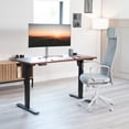 thumbnail image 5 of VIVO Dark Walnut 55" x 24" Square Corner Table Top for Standing Desk Frames, 5 of 8