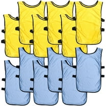 Raindrops 12Pcs Team Practice Vests Light Blue Polyester Pinnies for Soccer Adults