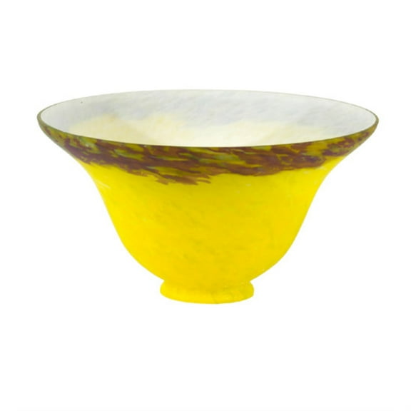 Meyda Lighting 7.5'W Yellow/Purple Pate-De-Verre Bell Shade - 13963