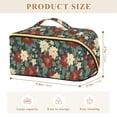 thumbnail image 4 of FORMRS Makeup Bag Travel Cosmetic Organizer for Women Fold Flat Zipper Pouch with Handle, Christmas Blooms, 4 of 8