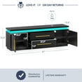 thumbnail image 7 of BELLEZE 67" TV Stand for TV up to 75",  with LED Lights Change to Melody of Music - Studio (Black), 7 of 7