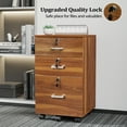 thumbnail image 6 of Ktaxon Wood Rolling File Cabinet with 3 Drawers for Letter Size,  Portable Vertical Mobile Wooden Storage Filing Cabinet, for Home Office, Red Brown, 6 of 15
