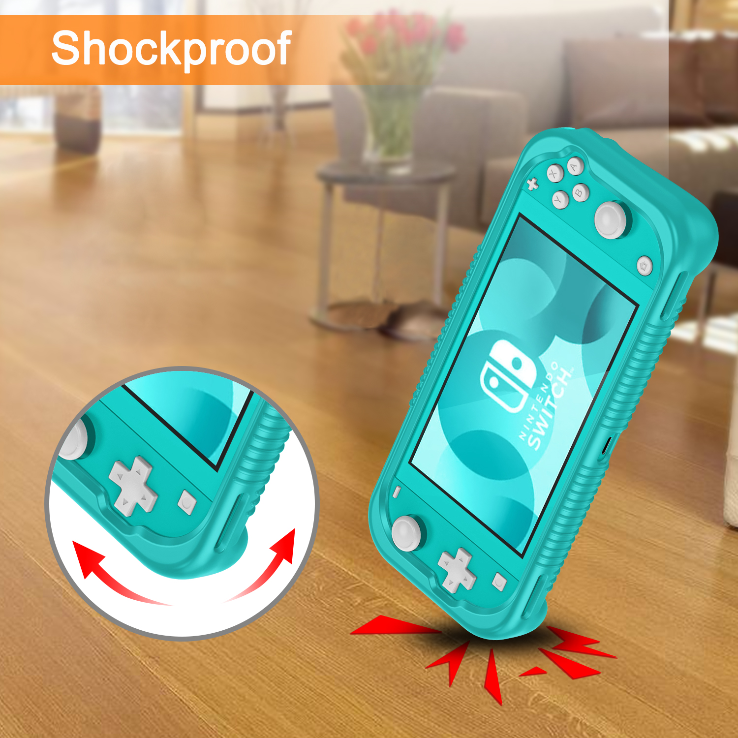 Fintie Silicone Case for Nintendo Switch Lite, Turquoise photo 6