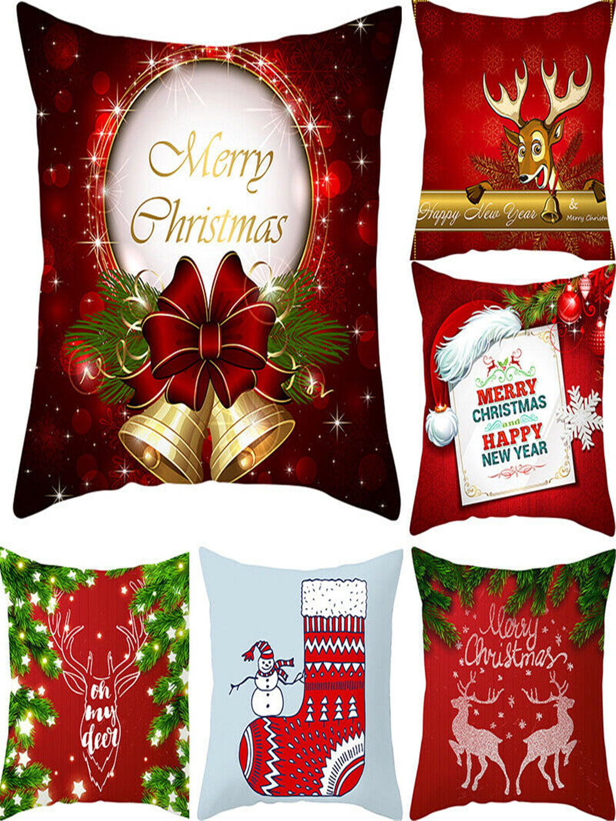 18x18"  Christmas Pillow Case Sofa Car Throw Cushion Covers Polyester Home Decor 