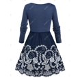 thumbnail image 2 of Camiseta bordada de flores roscadas Rosegal  Mangas largas de talla grande, 2 of 5