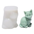thumbnail image 1 of 3d Animal Silicone Cute Dog Cat Shaped Resin Candle Reusable Plaster Home Table, 1 of 3