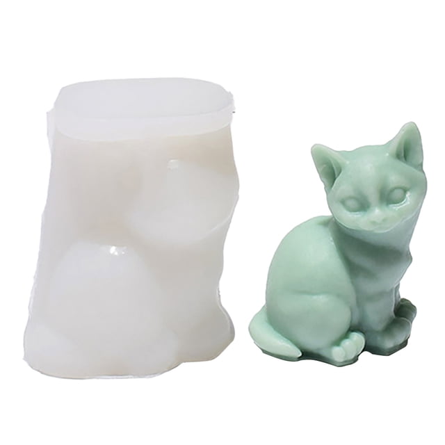 3d Animal Silicone Cute Dog Cat Shaped Resin Candle Reusable Plaster Home Table