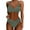 Army Green, variant on Womens Bikini Solid Color Push Up 2PCS Set Bathing Suits Comfortbable Summer Beach Bikini Swimsuit