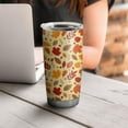 thumbnail image 4 of 20oz Tumblers Autumn Fall Leaves Pattern Stainless Steel Vacuum Insulated Double Wall Travel Tumbler Cups Mug with Lid and Straw,Cleaning Brush for Cold & Hot Drinks, 4 of 7
