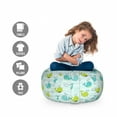 thumbnail image 2 of Whale Storage Toy Bag Chair, Animals of the Seas in Many Designs Polka Dots and Stripes, Stuffed Animal Organizer Washable Bag, Small Size, Sea Green Turquoise, by Ambesonne, 2 of 3