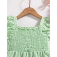thumbnail image 4 of 6Y Little Girls Dress 7Y Girls Sleeveless Dress Little Girls Summer Dress Ruffle Solid Color Dress Green, 4 of 10