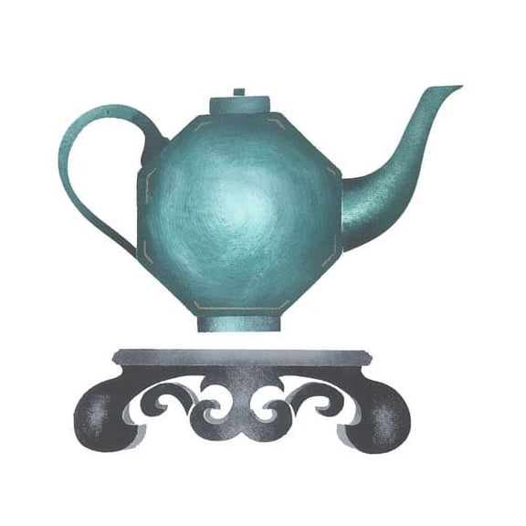 Asian Octagonal Teapot Wall Stencil - DEE635 by DeeSigns