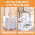 thumbnail image 2 of Qucyy 1 Pack White Rectangle Spandex Table Cloth for 8 Foot Rectangular Tables, Wrinkle Free High-Stretch Fitted 8ft Skirted Tablecloths, Decor Parties Weddings Birthday Banquet Spandex Table Cover, 2 of 5