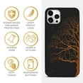 thumbnail image 4 of Case Yard Wooden Case for iPhone-12-Pro-Max Soft TPU Silicone cover Slim Fit Shockproof Wood Protective Phone Cover for Girls Boys Men and Women Supports Wireless Charging Half Tree Design, 4 of 7