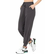 Womens Soft French Terry Loose Fit Drawstring Jogger Pants