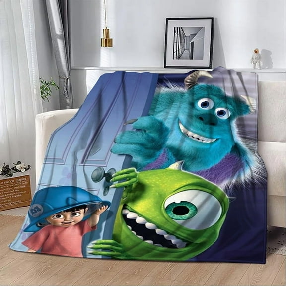 Monster Throw Blanket Soft Bed Bedding Warm Cozy Plush Monster Flannel Blankets Sofa Couch Bedroom Home Decor, 60"x50" IN