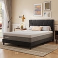 thumbnail image 2 of Novilla Bliss 12 Inch Queen Size Gel Memory Foam Cooling Mattress in a Box + Classic Luxe Queen Platform Bed Frame with Velvet Upholstered Adjustable Headboard, White, 2 of 14