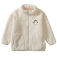 thumbnail image 2 of Bixock Toddler Girls Fleece Jackets Girls Winter Coats Kids Fleece Coat Outerwear Graphic Print Long Sleeve Stand Collar Thermal Fall Winter Jacket for Kids 3-15Years, 2 of 3