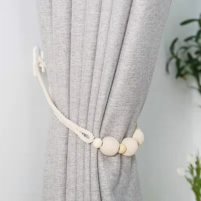 SuoKom Curtain Tiebacks Ropes Boho Curtain Tiebacks Curtain Holdbacks for Wall Curtain Tiebacks Window Drape Tie Back with Hooks for Bedroom Wall Dining Decoration