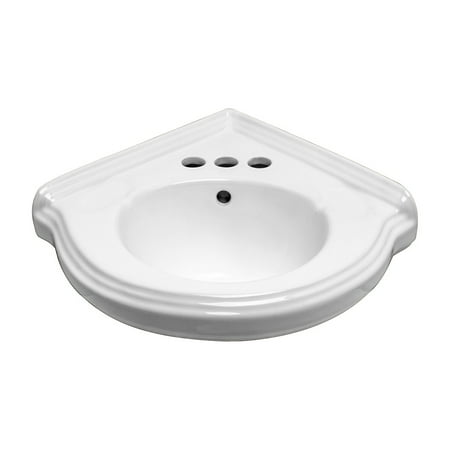 - Corner Wall Mount Small Bathroom Sink White Gloss China Portsmouth with Bracket