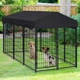 thumbnail image 2 of Jhsomdr Outdoor Dog Kennel 6.2ft x 4ft x 4.5ft Heavy Duty Large Wire Dog Fence Outside Dog Playpen with UV-Resistant Oxford Cloth Roof & Secure Lock, 2 of 11